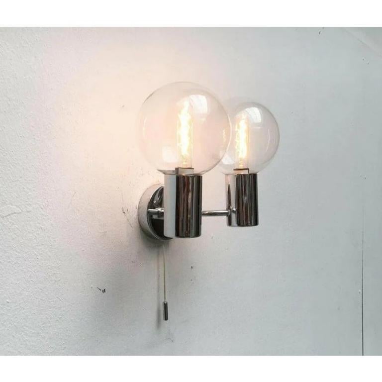 Vintage Space Age Glass and Metal Wall Lamp by Motoko Ishii for Staff, 1970s For Sale 2