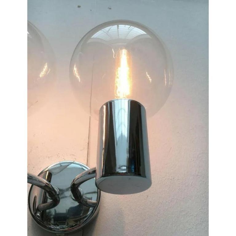 Vintage Space Age Glass and Metal Wall Lamp by Motoko Ishii for Staff, 1970s For Sale 3