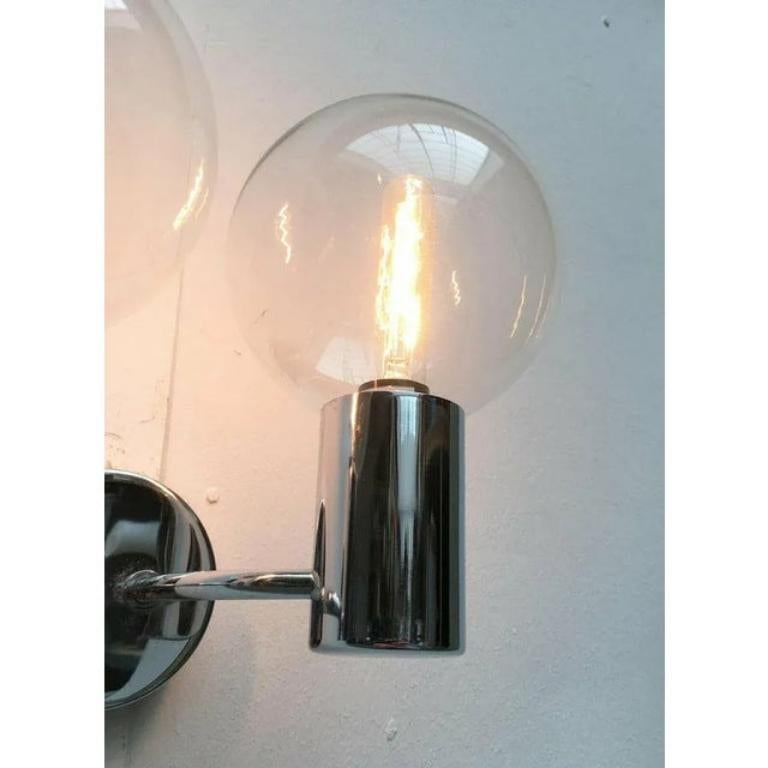 Vintage Space Age Glass and Metal Wall Lamp by Motoko Ishii for Staff, 1970s For Sale 4