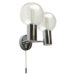 Vintage Space Age Glass and Metal Wall Lamp by Motoko Ishii for Staff, 1970s