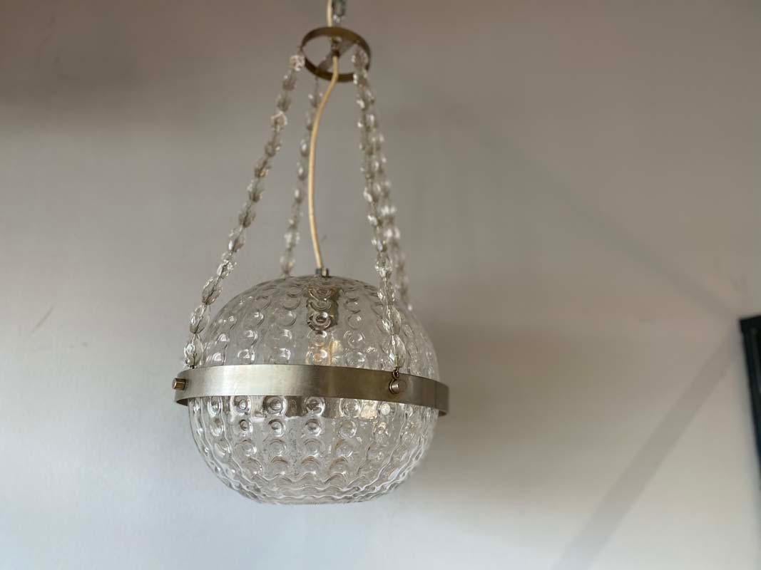 Lampe à suspension vintage en forme de boule en verre de l'ère spatiale, Allemagne, années 1970 en vente 7