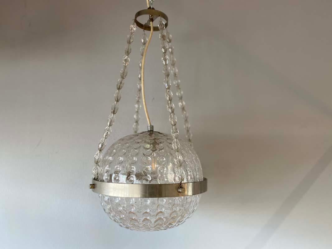 Lampe à suspension vintage en forme de boule en verre de l'ère spatiale, Allemagne, années 1970 en vente 9