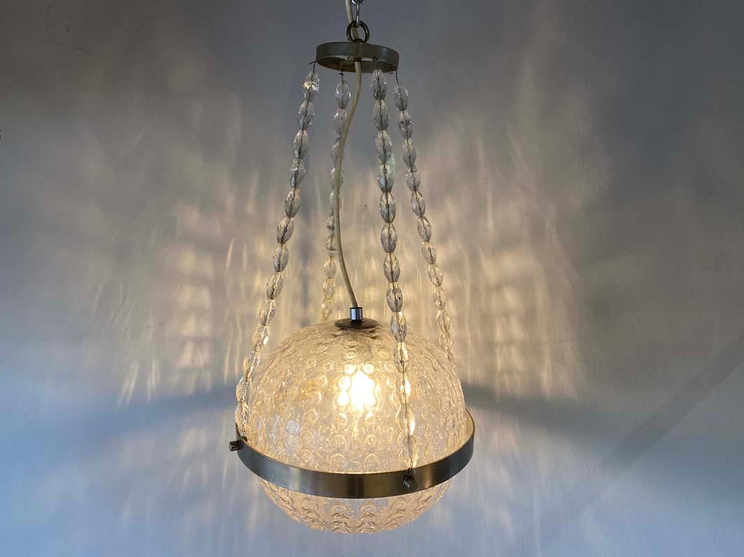 Lampe à suspension vintage en forme de boule en verre de l'ère spatiale, Allemagne, années 1970 en vente 10