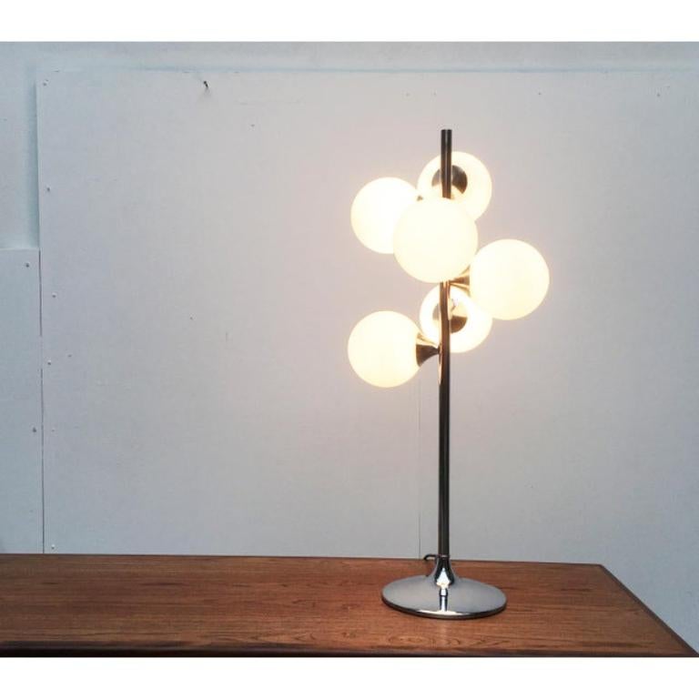 Lampe de bureau vintage en verre et métal de l'ère spatiale, 1970 en vente 5