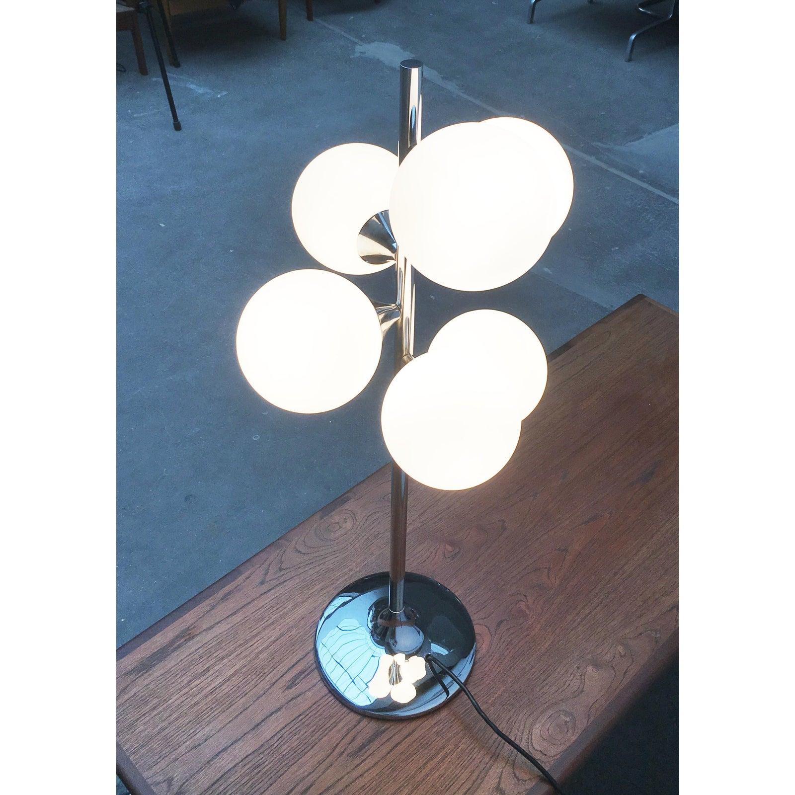 Lampe de bureau vintage en verre et métal de l'ère spatiale, 1970 en vente 6