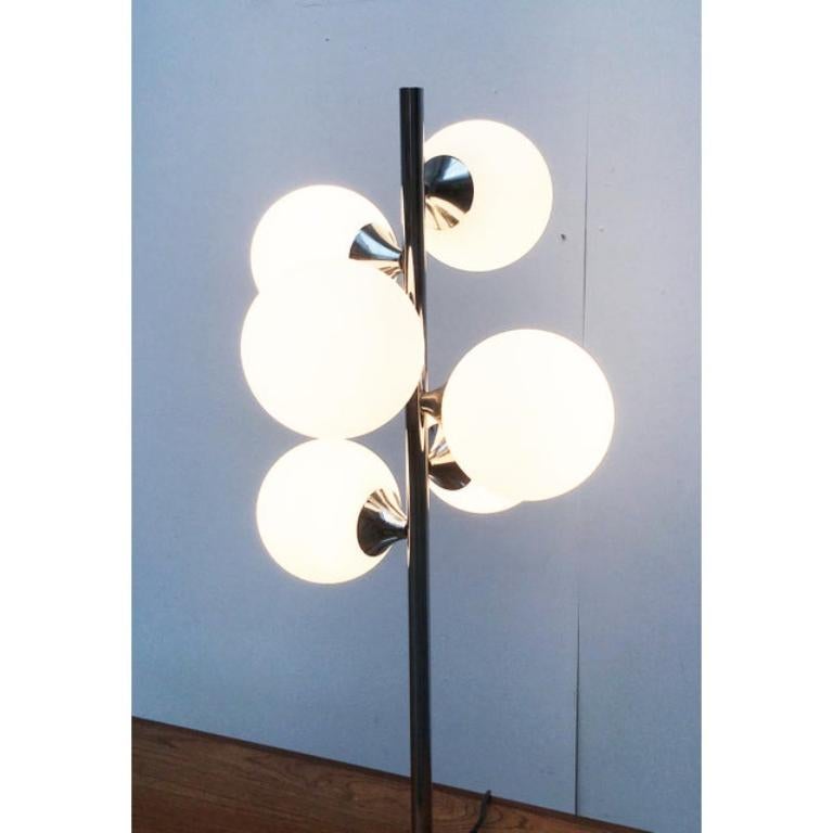 Mid-Century Modern Lampe de bureau vintage en verre et métal de l'ère spatiale, 1970 en vente