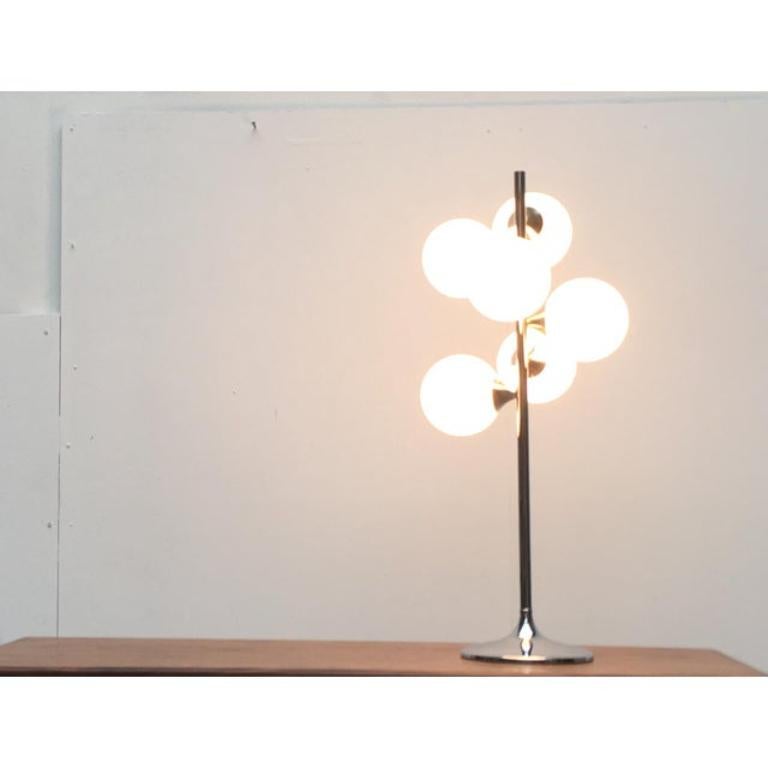 Lampe de bureau vintage en verre et métal de l'ère spatiale, 1970 en vente 3