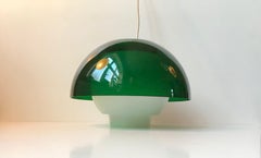 Vintage Space Age Green and White Pendant Lamp by Bent Karlby for ASK, 1970s