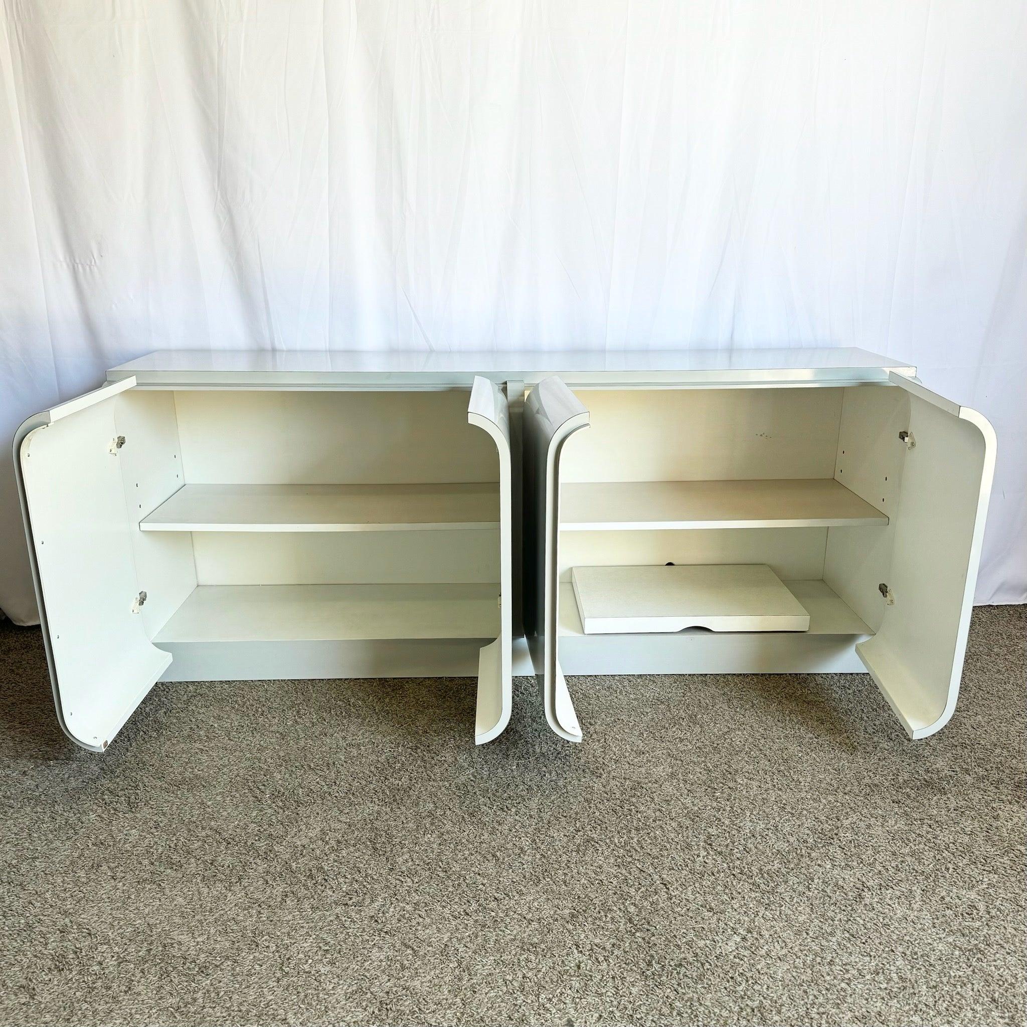 Américain Crédence à porte cascade en stratifié gris laqué Vintage A Space en vente