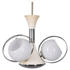 Vintage Italian Space Age Chandelier with Glass Lights, 1970s