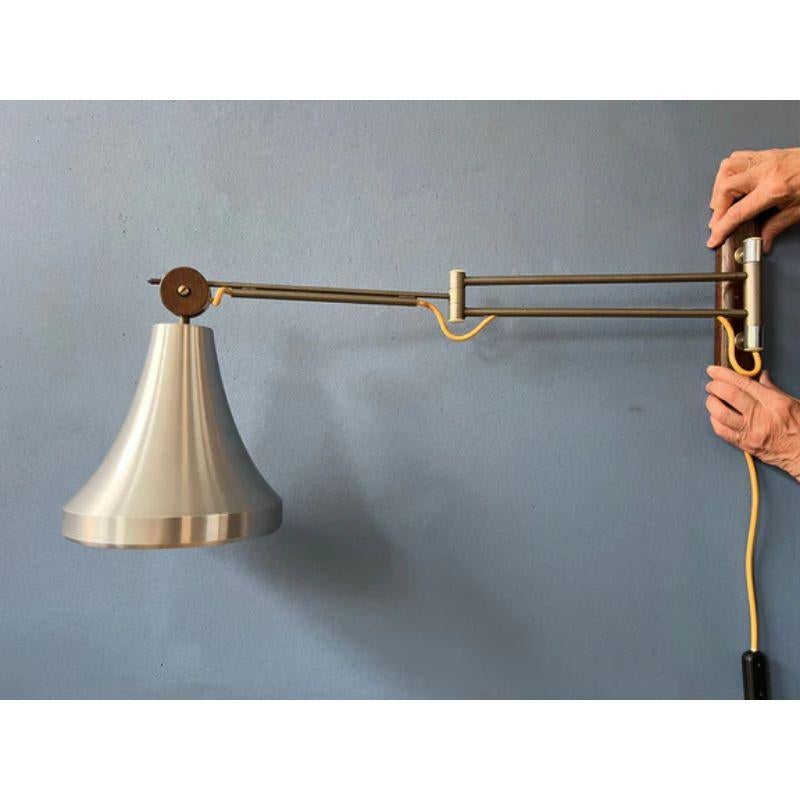 Dutch Vintage Space Age Lakro Swing-Arm Wall Lamp, Retro 70s