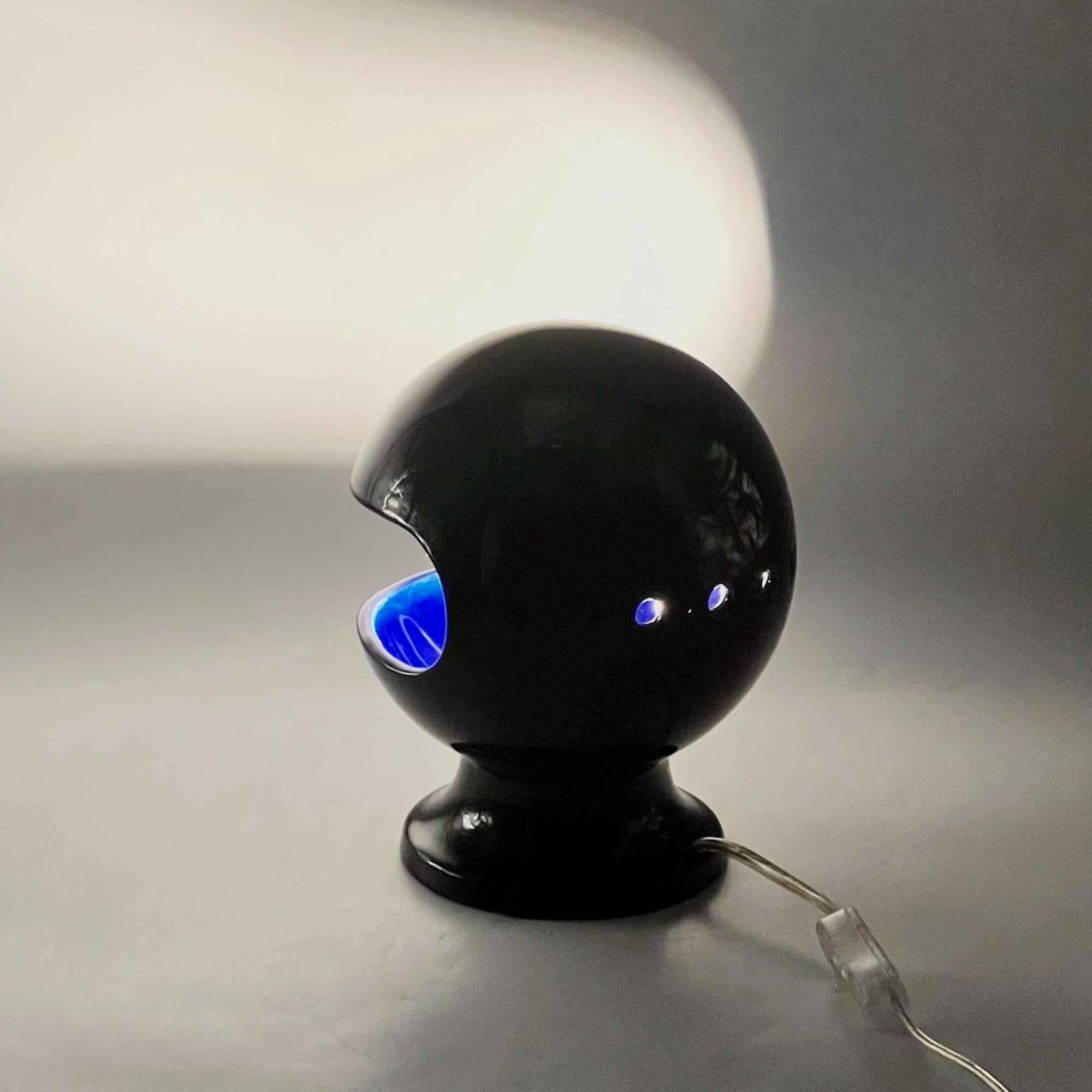 Italian Vintage Space Age Lamp by Enzo Bioli 'Il Picchio' in Blue Ceramic, 1960s