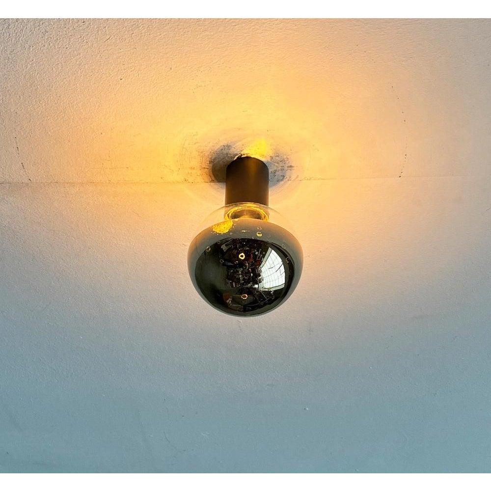 Vintage Space Age Metal and Glass Ceiling Lamp by Motoko Ishii for Staff, 1970s For Sale 4