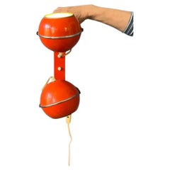 Lampe murale vintage de l're spatiale en forme de boule d'il, orange, annes 70