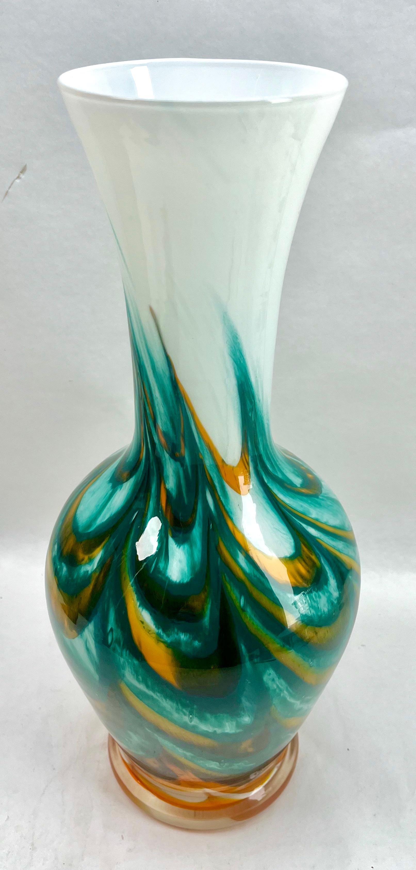 Mid-20th Century Vintage 'Space Age' Multiple colors Opaline Florence Vase, Empoli, 1955s For Sale
