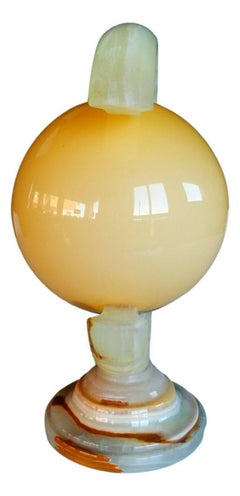 Vintage "Space Age" Onyx and Opaline Glass Table Lamp, 1970s