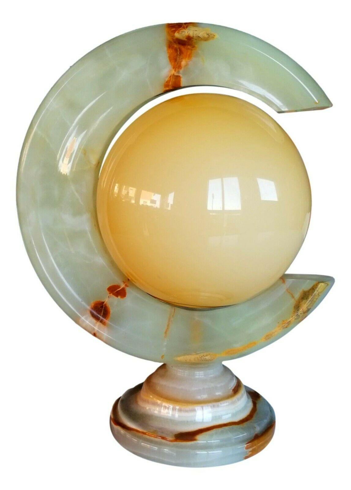 Lampe de bureau vintage « ère spatiale » en onyx et verre opalin, années 1970 Bon état - En vente à taranto, IT