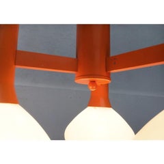 Vintage Space Age Orange Pendant Lamp, 1970s