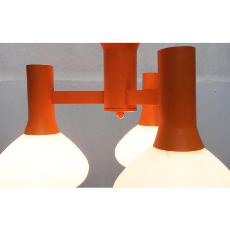 Métal Lampe suspendue orange de l'ère spatiale, 1970 en vente