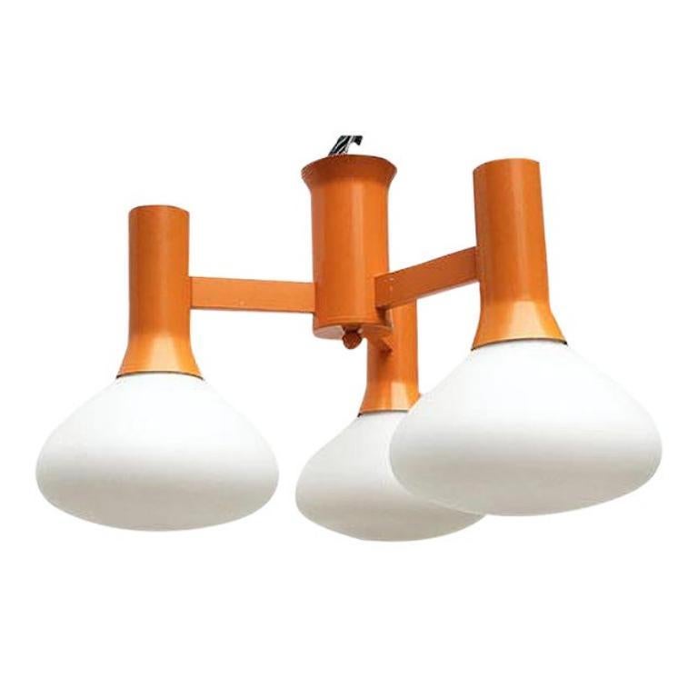 Vintage Space Age Orange Pendant Lamp, 1970s