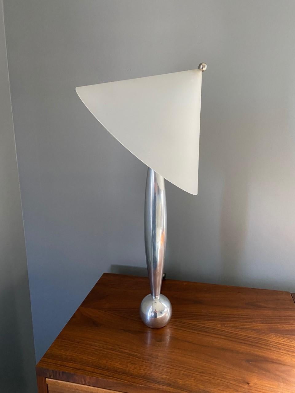 Vintage Space Age Pair of Aluminum Table Lamps, 1970s For Sale 2