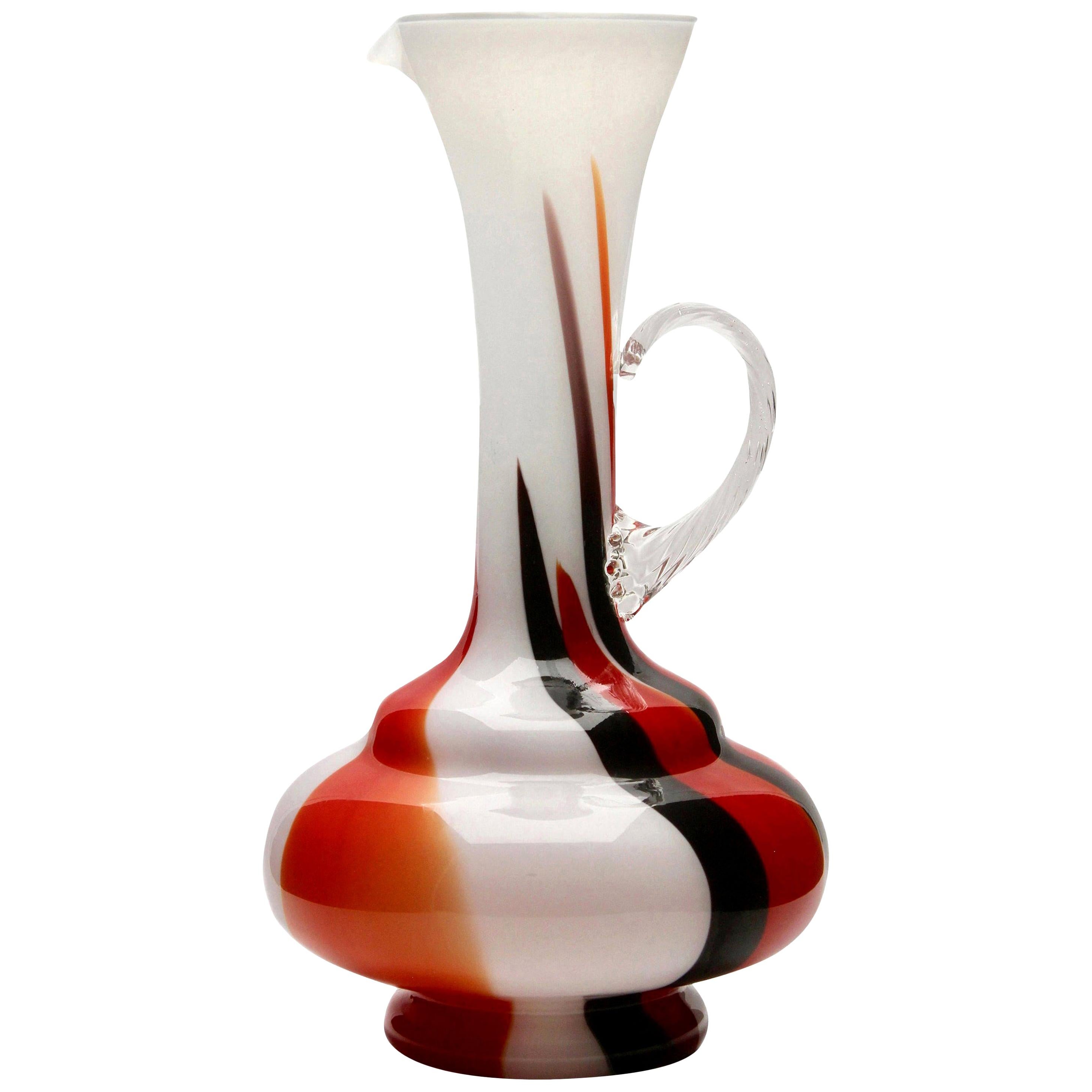Vintage 'Space Age' Pitcher, Opaline Florence Vase, circa 1955 For Sale