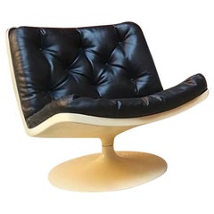 Vintage Space Age Plastic and Leather Tulip Armchair by Knoll/Play, 1970s