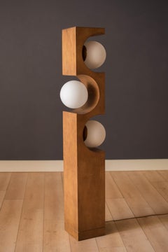 Vintage Space Age Sculptural Moon Globe Floor Lamp by Modeline