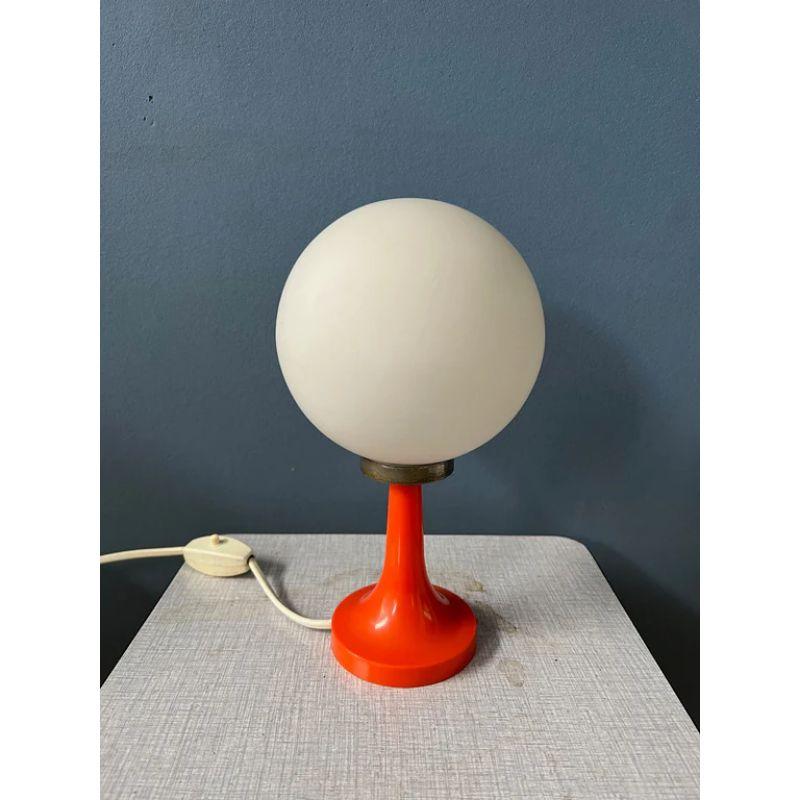 European Vintage Space Age Set of 2 Mid Century Opaline Murano Glass Table Lamps