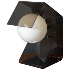 Vintage Space Age Smoked Lucite Globe Lamp