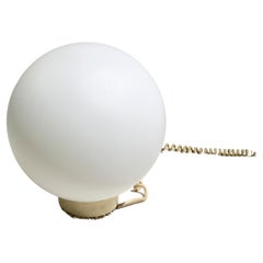 Retro Space Age Spherical Glass Globe Table Lamp with Ribbed Base, 1970's
