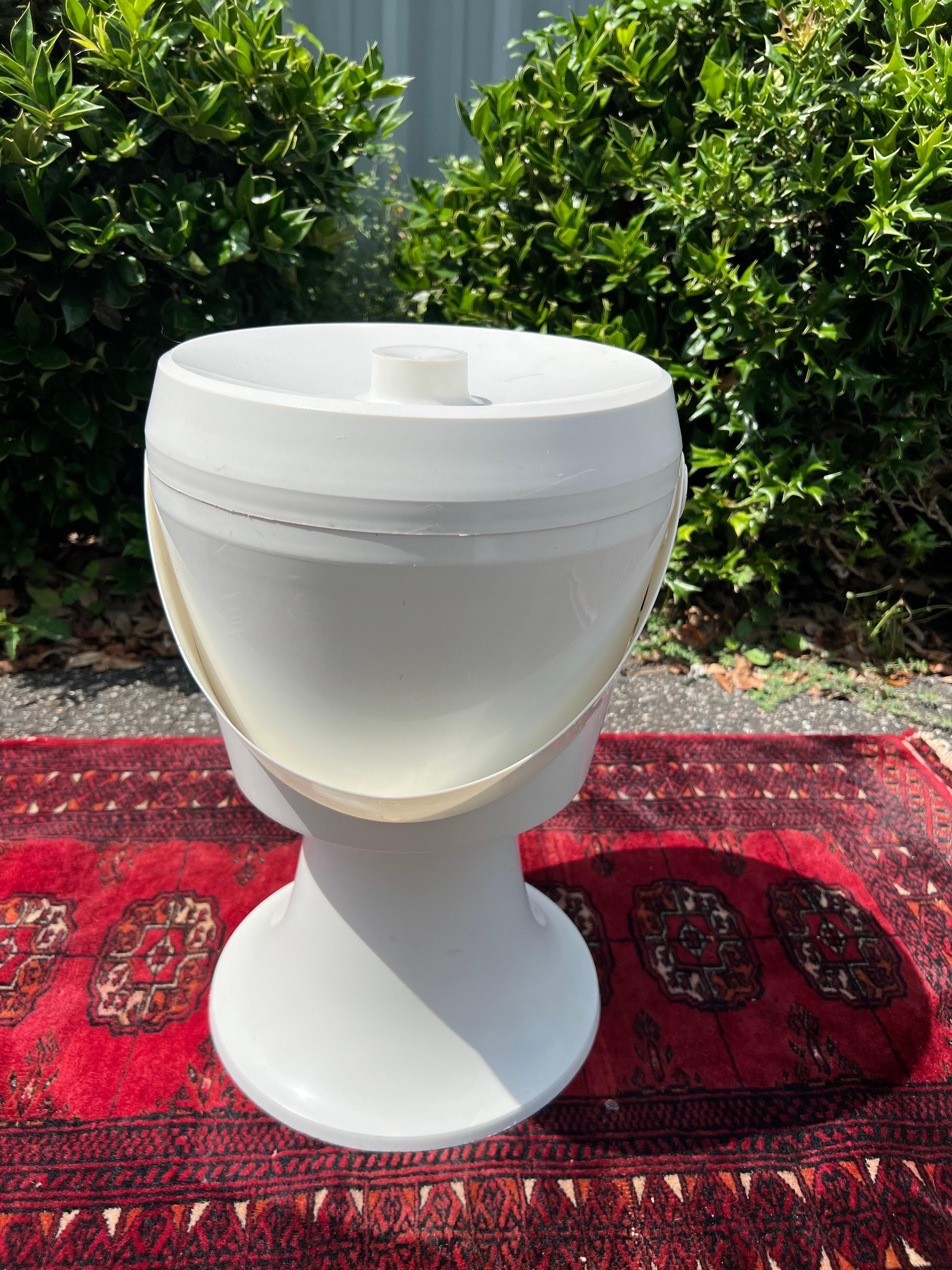 Plastic Vintage Space Age Standing Ice Bucket For Sale