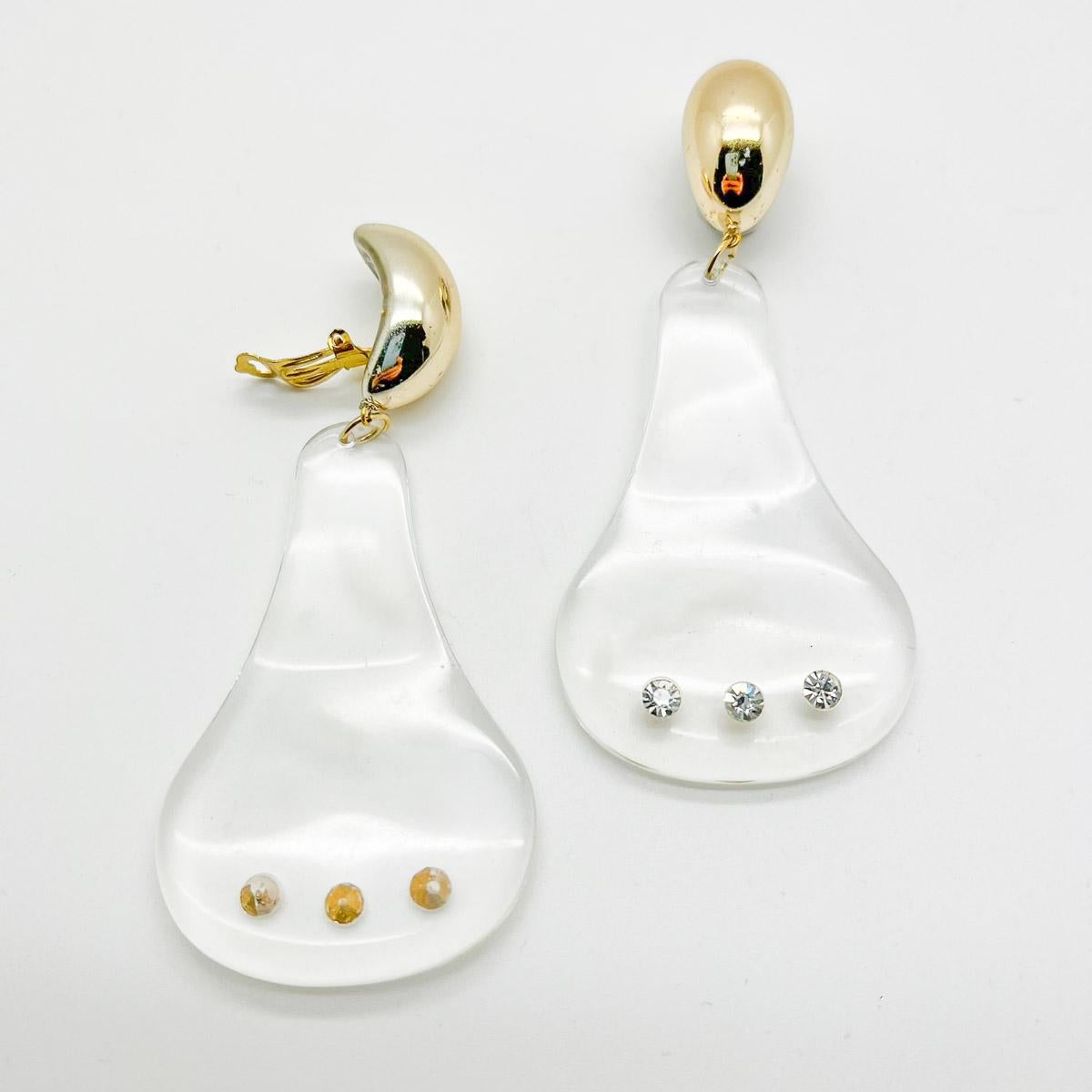 Pendientes vintage de resina estilo Space Age años 70 en venta 1