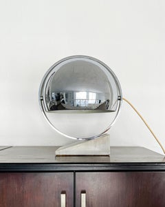 Vintage Space Age table lamp with marble base and revolving chromed metal shade