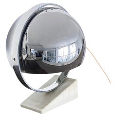 Vintage Space Age table lamp with marble base and revolving chromed metal shade