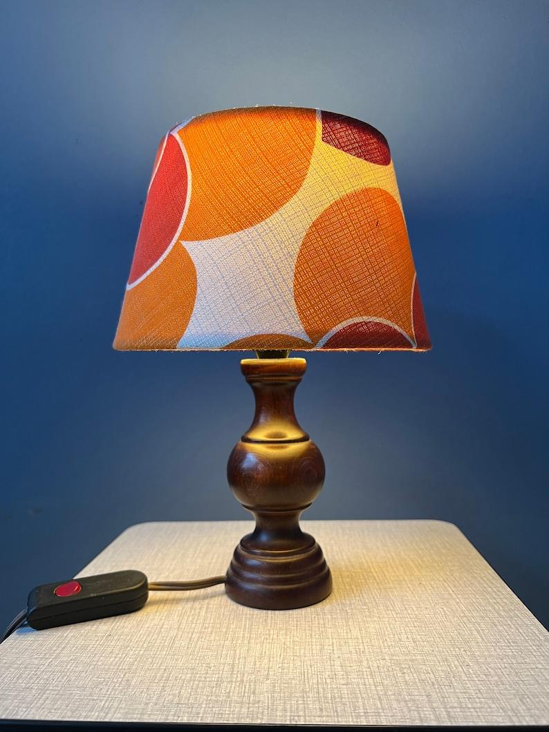 Vintage Space Age Table Lamp with Orange Textile Shade, 1970s In Excellent Condition For Sale In ROTTERDAM, ZH