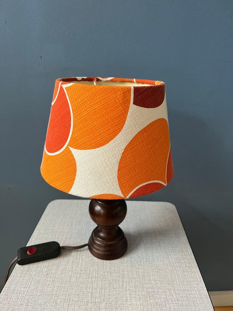 Vintage Space Age Table Lamp with Orange Textile Shade, 1970s For Sale 3
