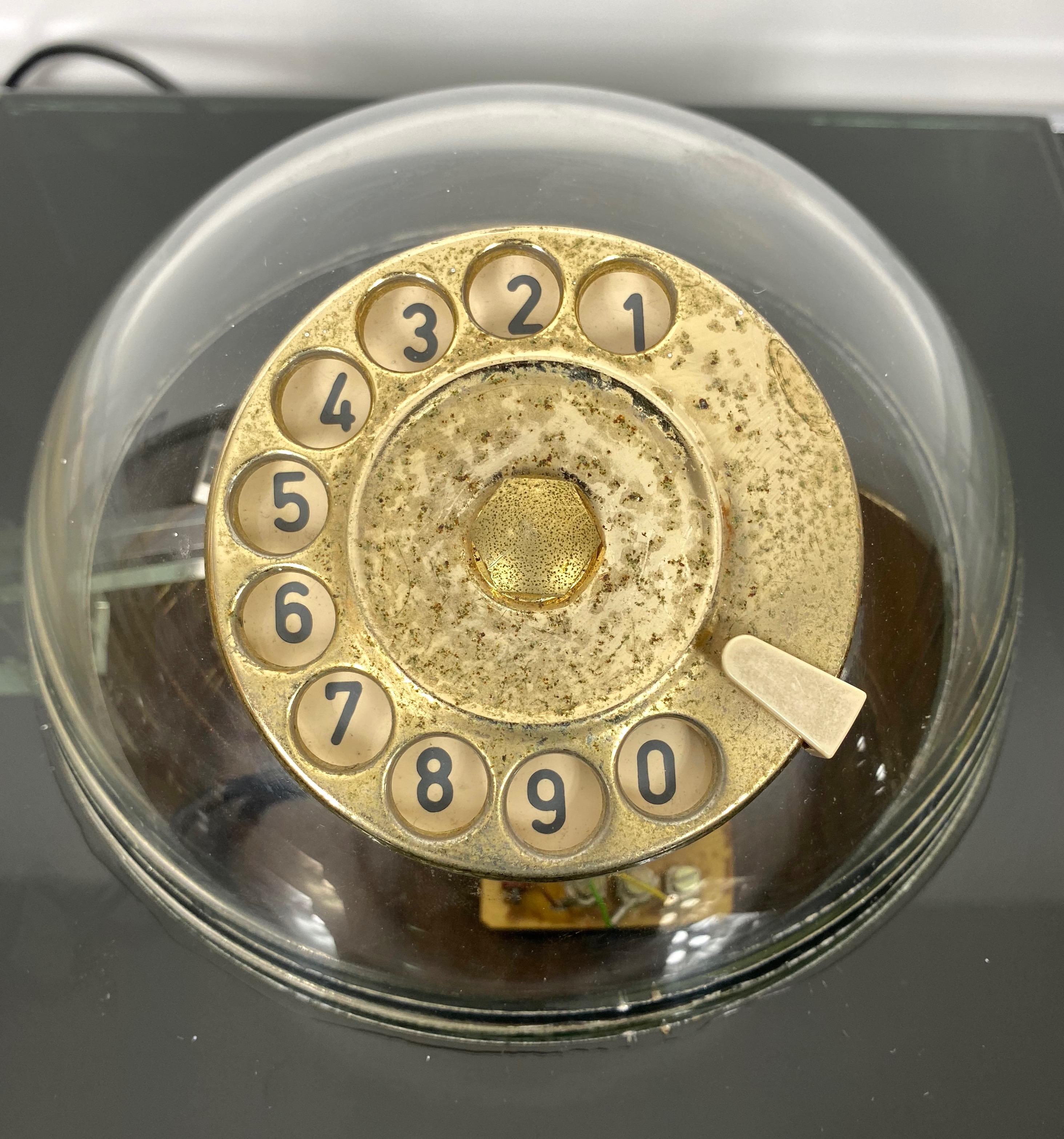 Vintage Space Age Teledome Desk Rotary Telephone in Lucite, 1970s In Good Condition In Rome, IT