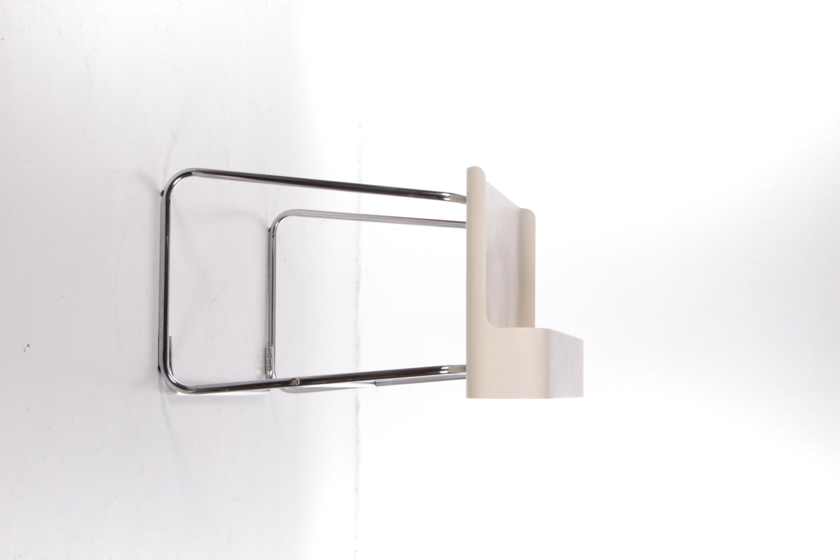 Chrome Vintage Space Age Tubular Frame Desk with Adjustable Stool, 1970