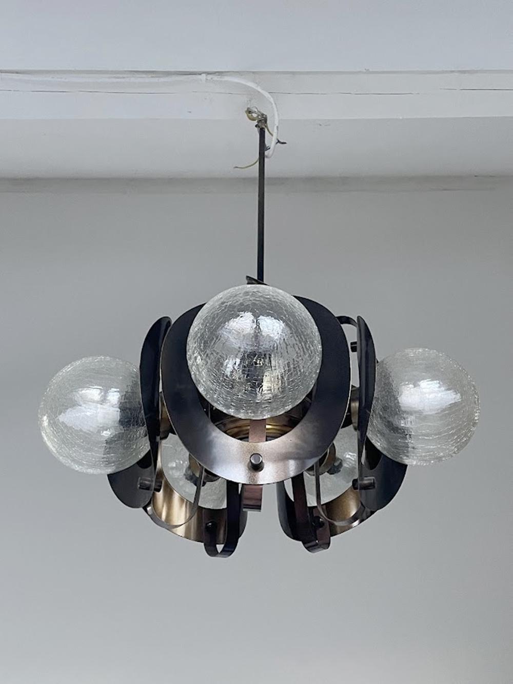 Mid-Century moderno Lampadario jugoslavo d'epoca A Space Age in vendita