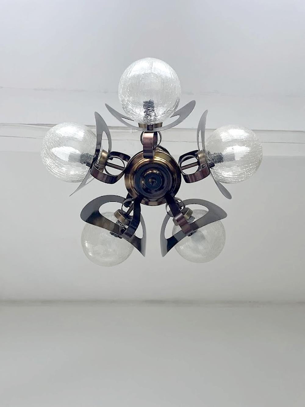 Lampadario jugoslavo d'epoca A Space Age In condizioni buone in vendita a Debrecen, HU