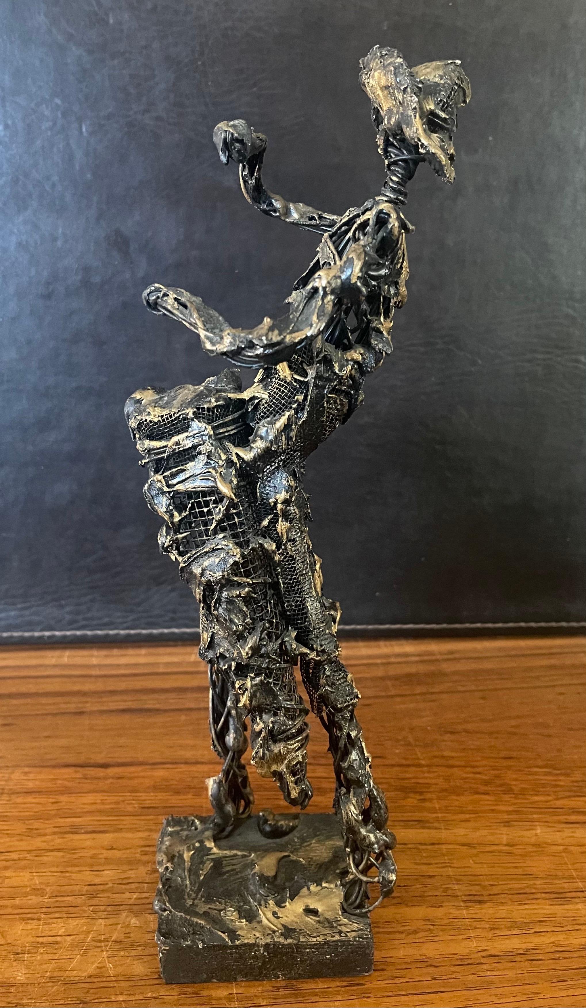 Mexican Vintage Spaghetti Wire Drummer Sculpture For Sale