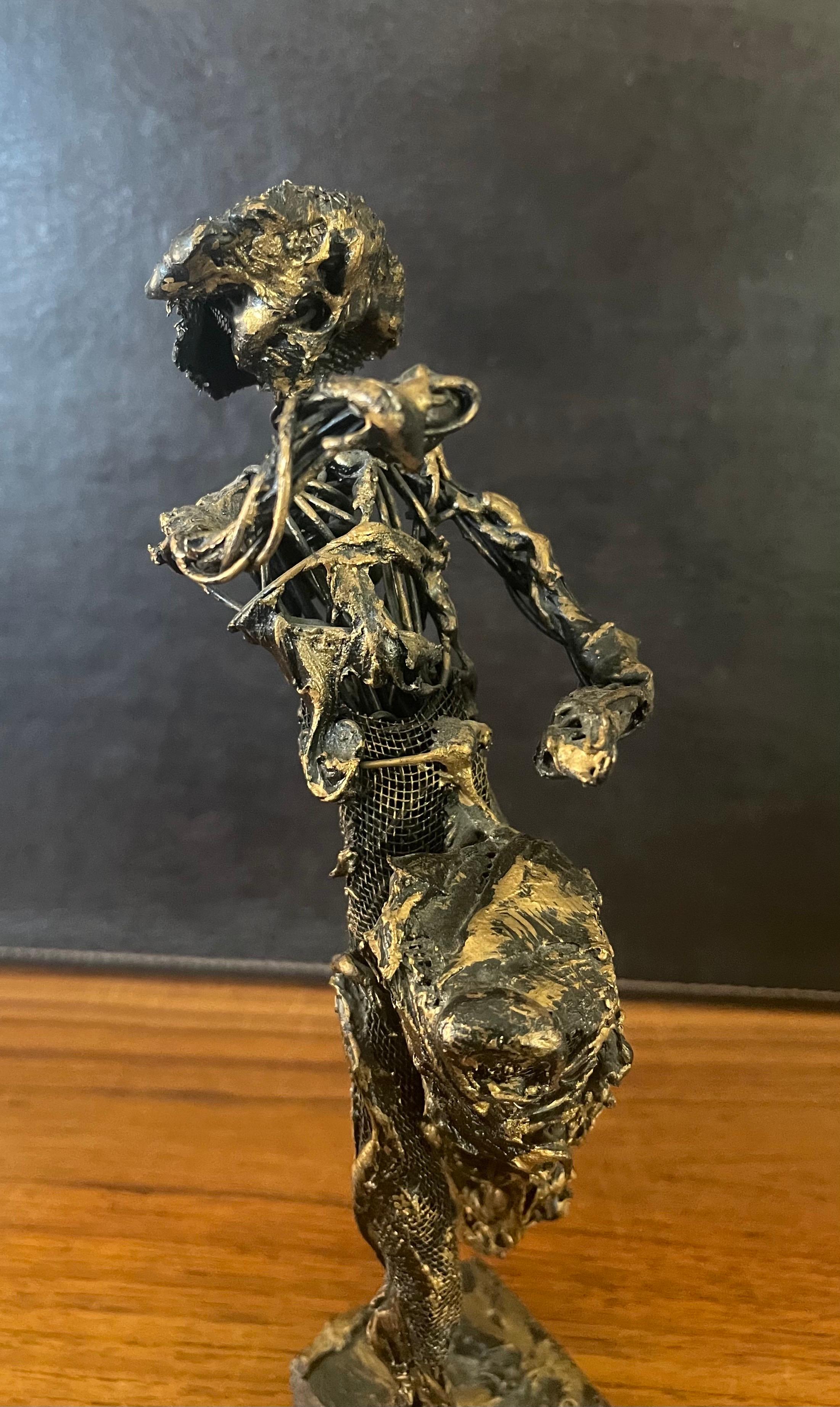 Vintage Spaghetti Wire Drummer Sculpture For Sale 1