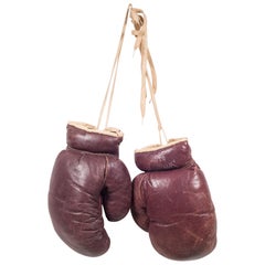 Vintage Spalding Leather Boxing Gloves, circa 1950-1960