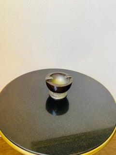 Vintage Spanish Art Deco Ashtray, Alpaca Silver & Resin, 1940s Design