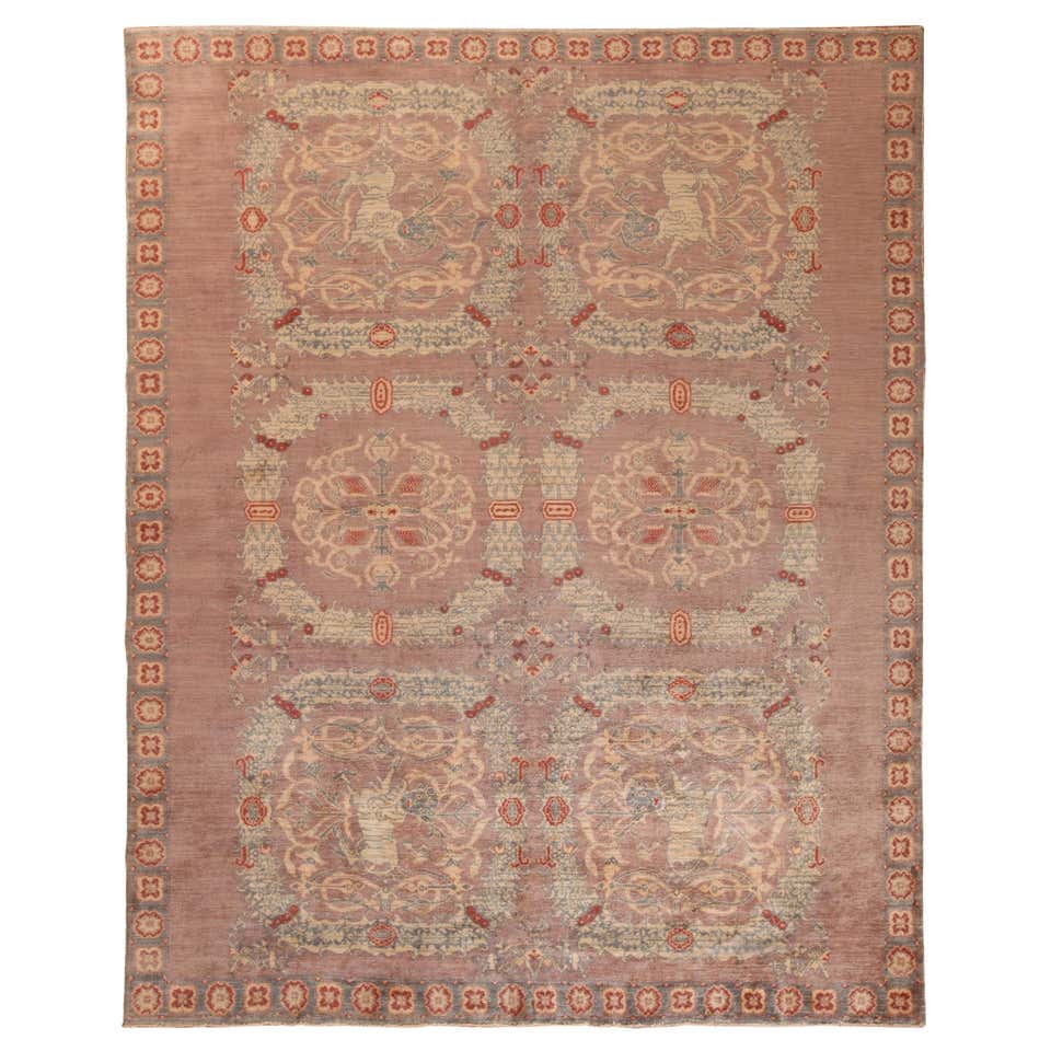 Vintage Spanish Rug with Transitional Style For Sale at 1stDibs