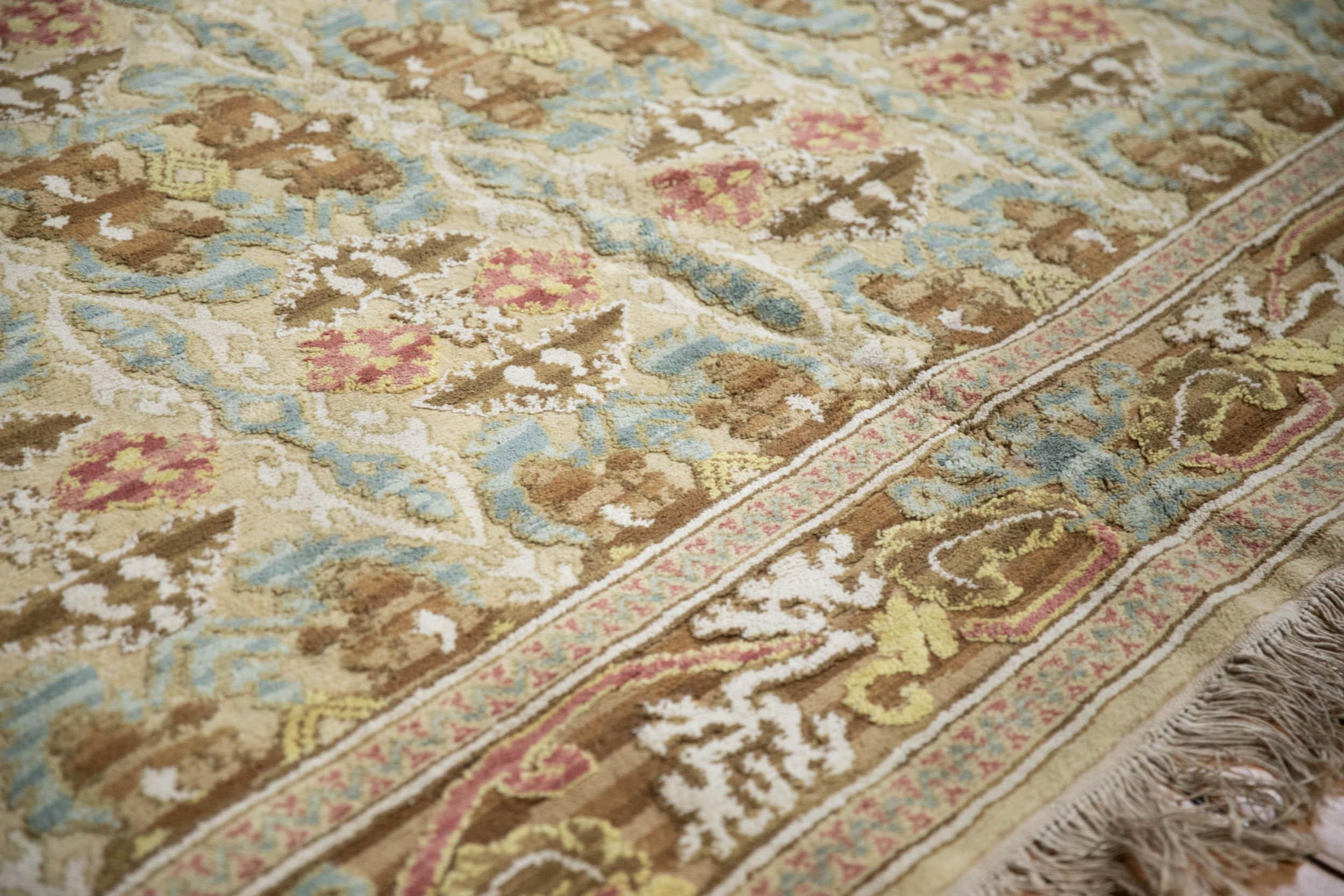 Hand-Knotted Vintage Spanish Arts And Crafts Design Carpet For Sale