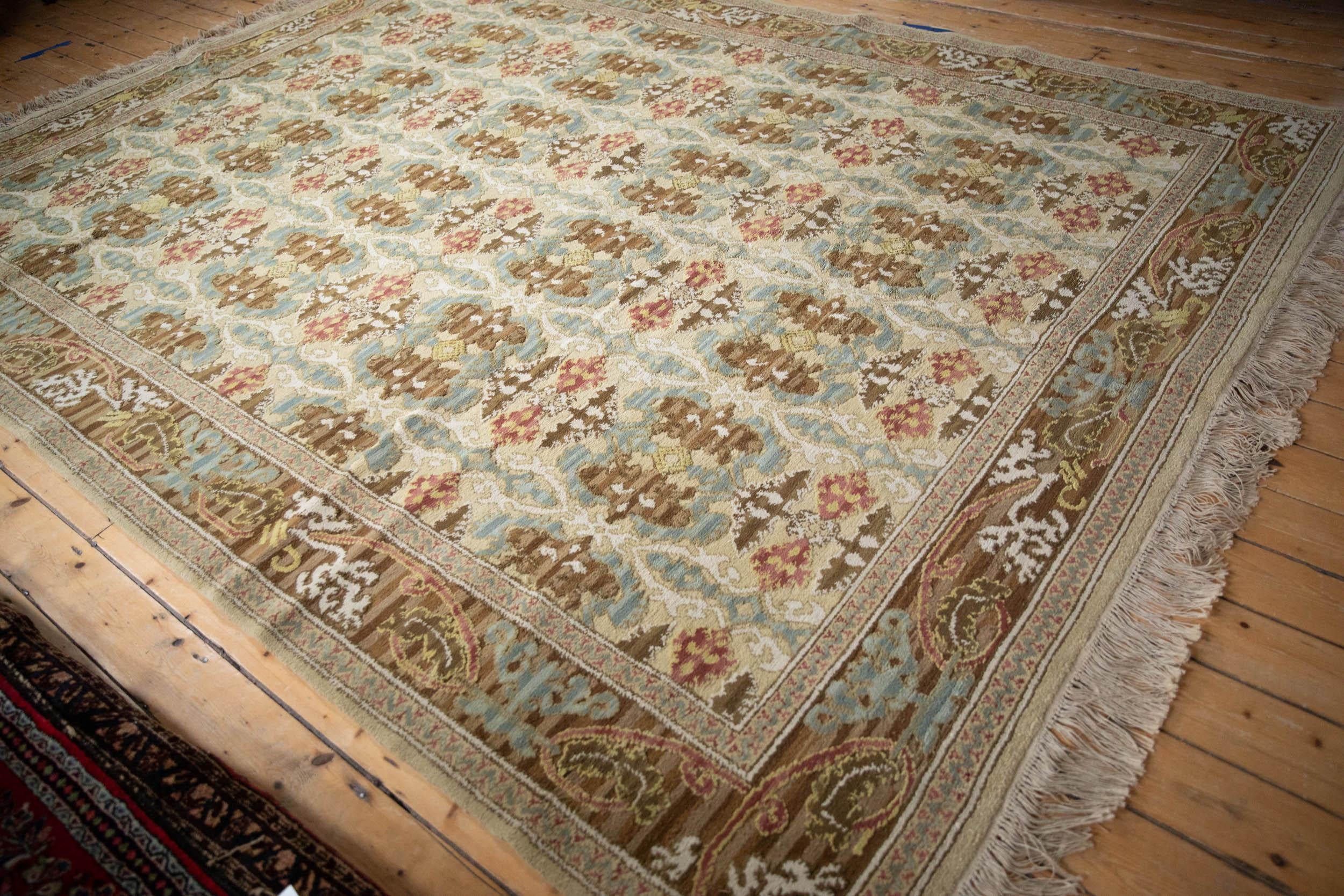 Wool Vintage Spanish Arts And Crafts Design Carpet For Sale