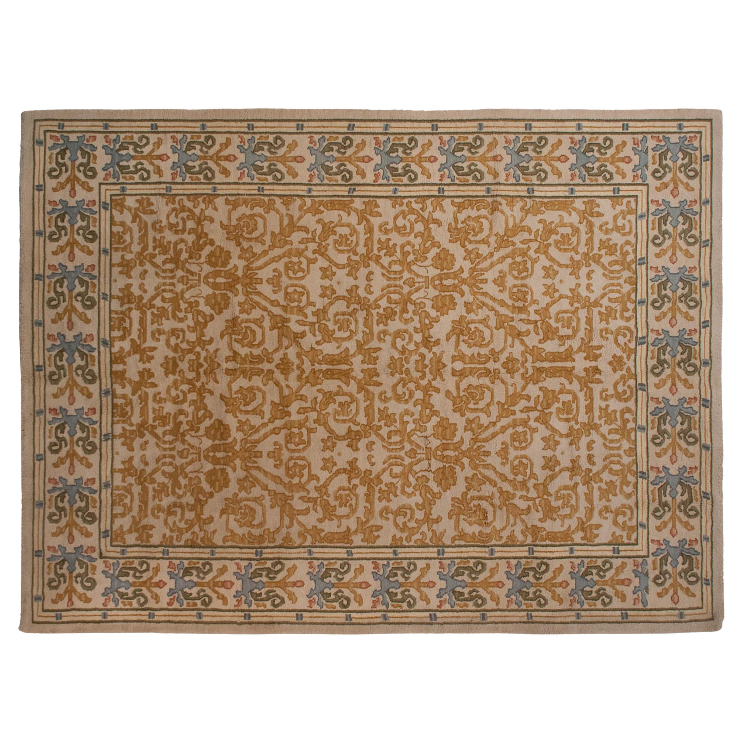 Vintage Spanish Arts And Crafts Design Carpet For Sale