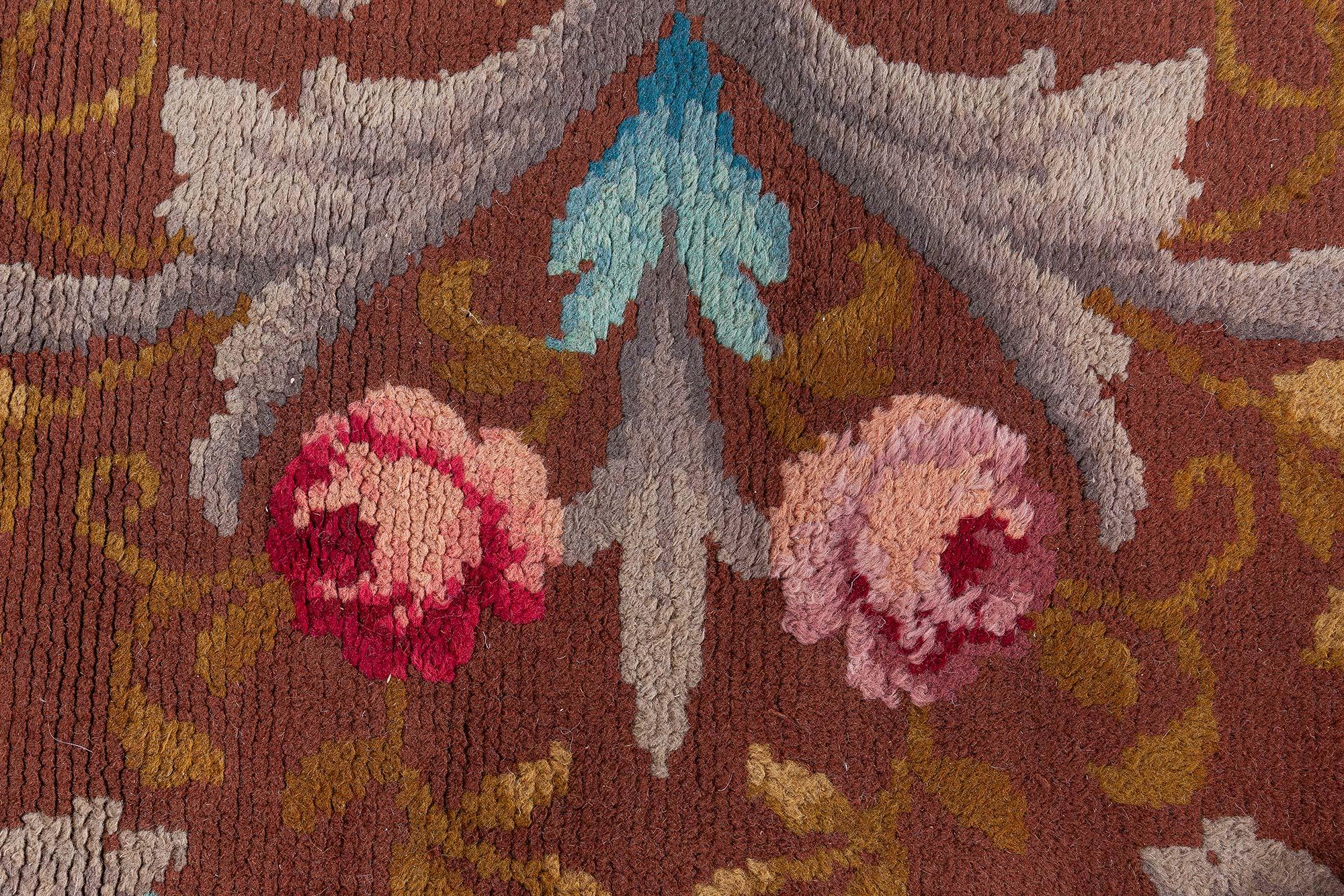 Doris Leslie Blauer spanischer Savonnerie-Teppich im Vintage-Stil (Größe angepasst) (Spanisch) im Angebot